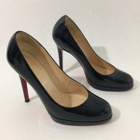 Navy Platform Paten Leather Louboutin